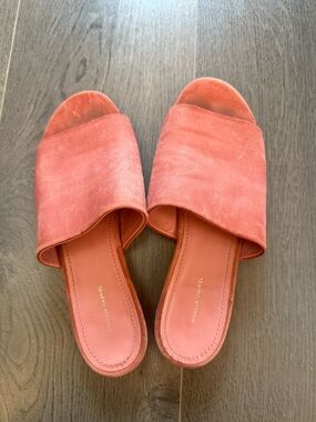 Preloved Mansur Gavriel pink suede sandals (Sz 38)